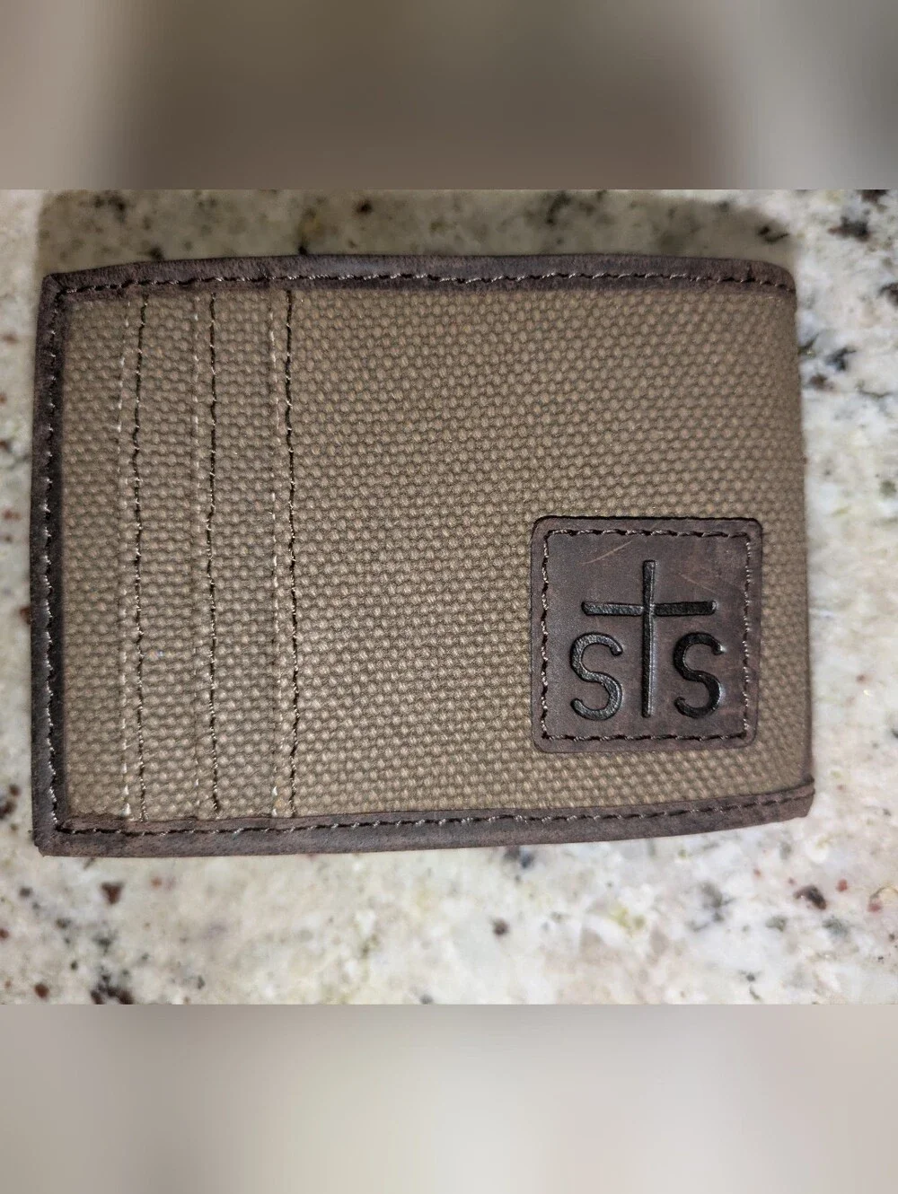 STS Ranchwear Trailblazer Leather Canvas Money Clip Card Wallet NWT